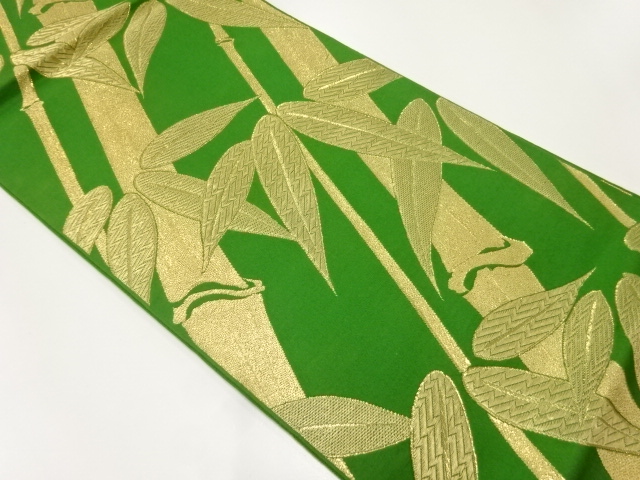 アンティーク　竹笹模様織出し袋帯（材料）